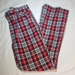 Faded Glory Red Plaid Pants, Girls size 16